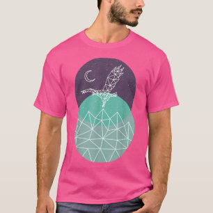 Trendy Geometric Eagle Night Flyer T-Shirt
