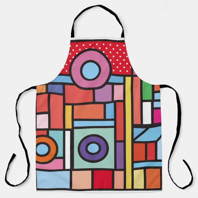 Trendy geometric elements memphis design. Retro st Apron (Front)