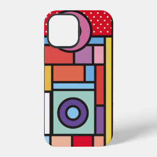 Trendy geometric elements memphis design. Retro st iPhone 12 Case