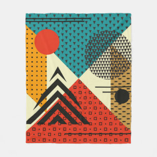Trendy geometric elements. Retro style texture, pa Fleece Blanket