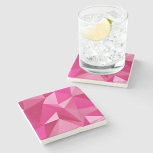 Trendy Geometric Halftone Print Stone Coaster