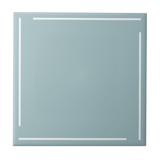 Trendy Geometric Minimalist Dusty Blue Tile (Front)