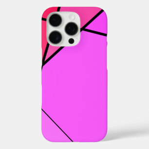 Trendy Geometric Pattern in Pink and Red iPhone 16 Pro Case