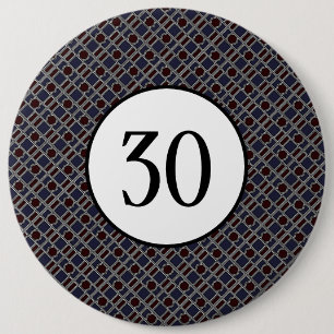 Trendy Geometric Pattern, Modern Birthday Party 6 Cm Round Badge