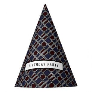 Trendy Geometric Pattern, Modern Birthday Party Party Hat