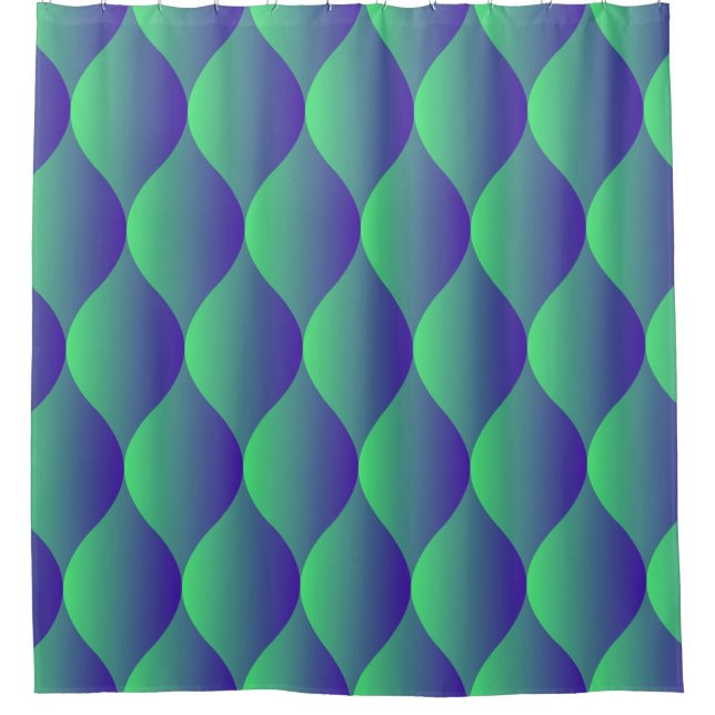 Trendy geometric pattern with abstract shapes in n shower curtain (Front)