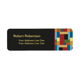 Trendy Geometric Retro Pattern Return Address