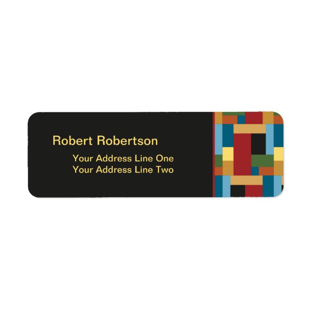 Trendy Geometric Retro Pattern Return Address (Front)