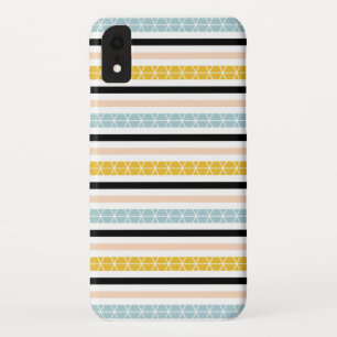 Trendy Geometric White Black Yellow Stripes Design Case-Mate iPhone Case