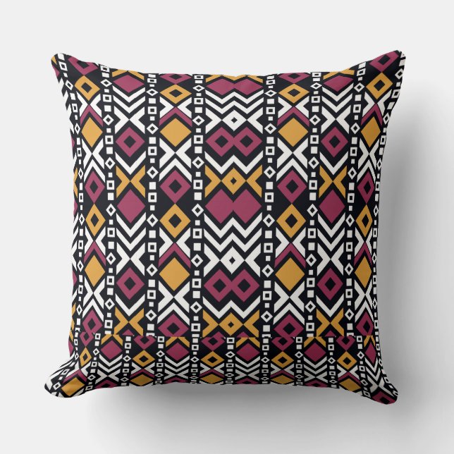 Trendy geometrical colourful blocks cushion (Front)