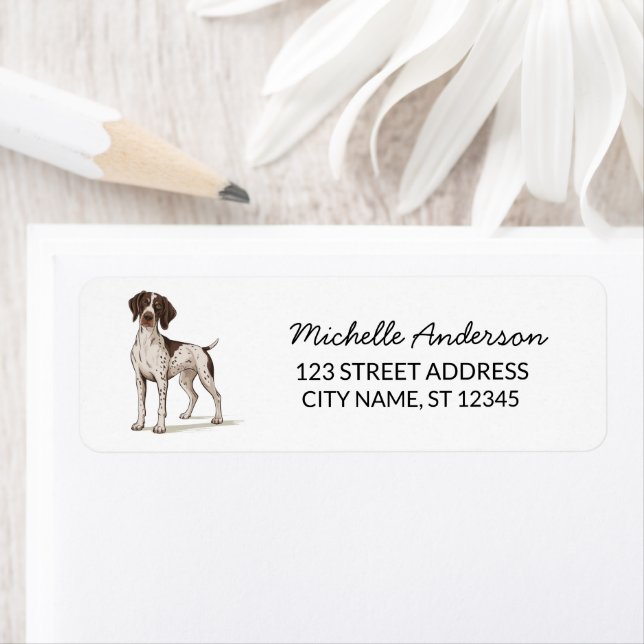Trendy  German Shorthaired Pointe Return Address   (Insitu)