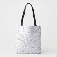 Trendy Ghost & Kangaroo Line Art Tote