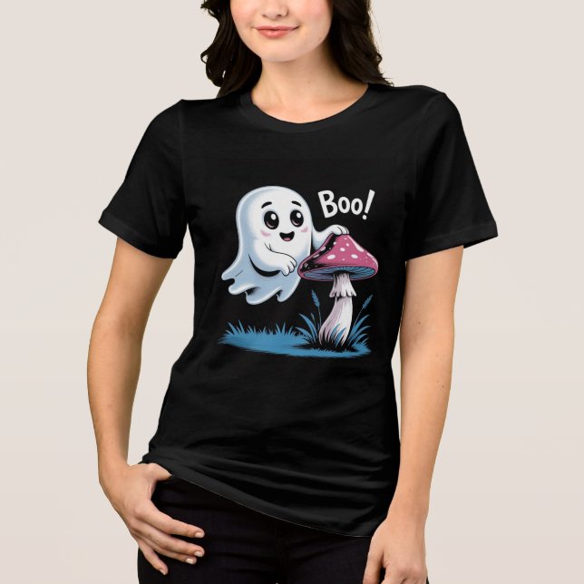 Trendy Ghost T-Shirt – Funny Halloween Graphic Tee (Front)