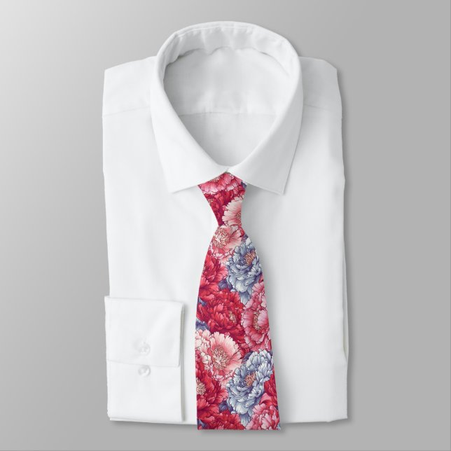 Trendy Gifts For Guys Peonies Floral Tie (Tied)