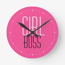Trendy Girl Boss Text White Black Minute Pink