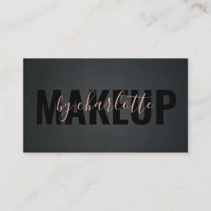 Trendy Girly Black Pink Makeup Artist Hair Salon Business Card