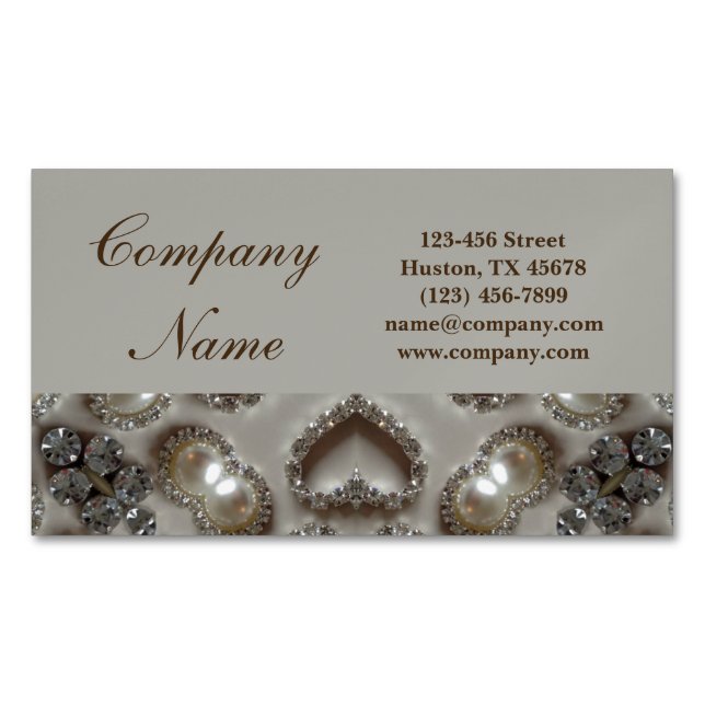 Trendy Girly Chic Gatsby Fashion Paris Magnetic Business Card (Front)