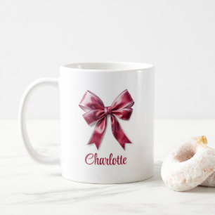Trendy Girly Coquette Pink Bow Mug