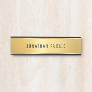 Trendy Glamour Black And Gold Modern Template Door Sign