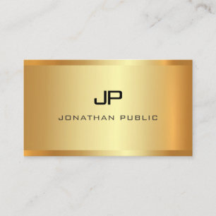 Trendy Glamourous Faux Gold Modern Template Elegan Business Card