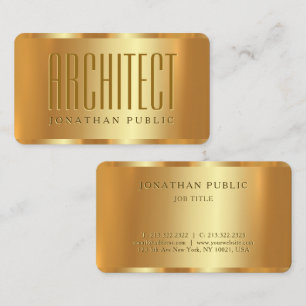 Trendy Glamourous Gold Template Luxury Architect Business Card