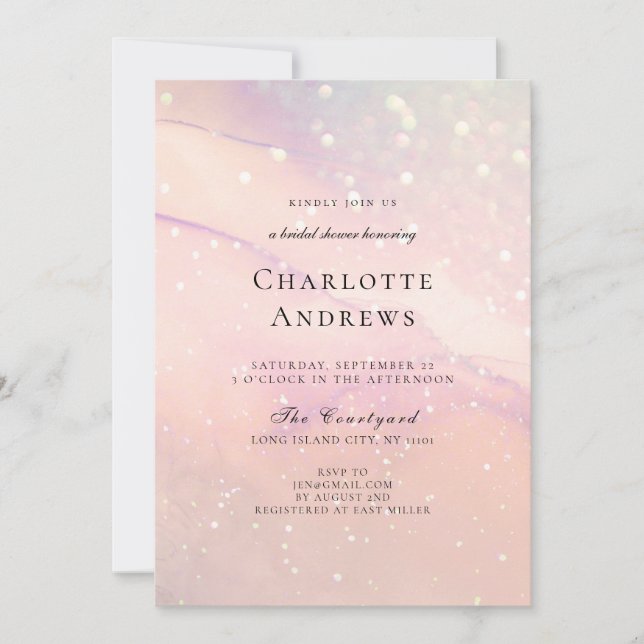 Trendy Glitter Bridal Shower Invitation (Front)