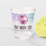 Trendy Glitter Disco Bride Era Bachelorette Party Shot Glass<br><div class="desc">Celebrate the bride-to-be with these trendy glitter disco ball "in my bride era" bachelorette party shot glasses! Customise with your own details.</div>