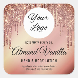 Trendy Glitter Drips Add Logo Beauty Sticker Label