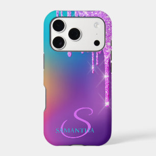 Trendy Glitter Drips Ombre Holographic