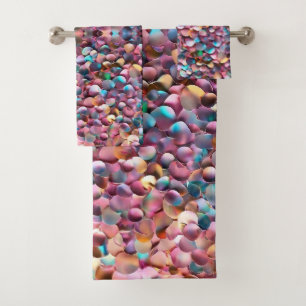 Trendy Glitter Opal Holographic Collection Bath Towel Set