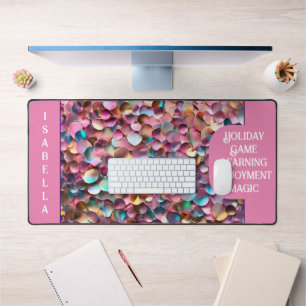 Trendy Glitter Opal Holographic Collection Desk Mat