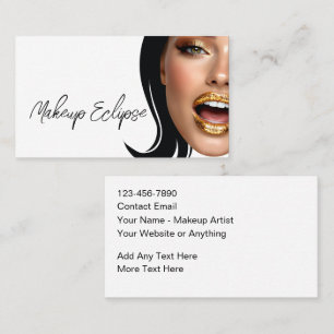 Trendy Glitzy Makeup Artist Business Cards