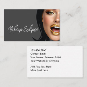 Trendy Glitzy Makeup Artist Business Cards