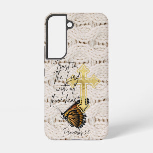 Trendy Godly Knitwear Brown Butterfly Cross Samsung Galaxy Case