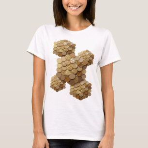 Trendy Gold ABSTRACT ART Fashion Print T-Shirt