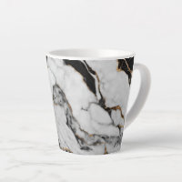 Trendy Gold Black and White Marble