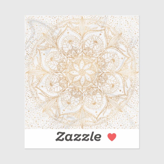 Trendy Gold Floral Mandala Marble Design (Sheet)