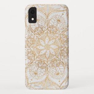 Trendy Gold Floral Mandala Marble Design Case-Mate iPhone Case
