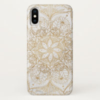 Trendy Gold Floral Mandala Marble Design
