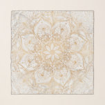 Trendy Gold Floral Mandala Marble Design Scarf<br><div class="desc">A modern,  elegant shining faux gold Flower hand-drawn mandala art,  on a white marble abstract image,  featuring geometric shapes floral,  leaves,  pretty sun silhouettes,  gold confetti dots,  tribal,  Aztec geometric elements,  on a white marble background. This classy Mandala design will certainly brighten up your day.</div>
