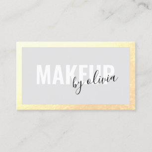 Trendy Gold Frame Makeup Artist  Business Card