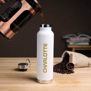 Trendy Gold Girls Name Script Custom Water Bottle