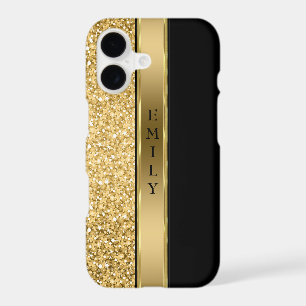 Trendy Gold Glitter And Stripe