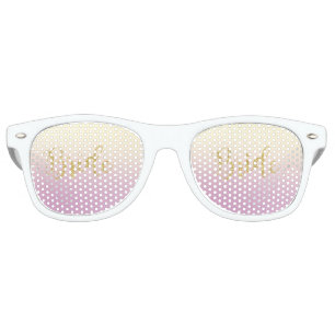 Trendy Gold Glitter Bride Retro Sunglasses