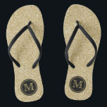 Trendy Gold Glitter Monogram Wedding Favour Jandals<br><div class="desc">Celebrate in style with these trendy wedding flip flops. This design is easy to personalise with your own wording and your guests will be thrilled when they receive these fabulous party favours.</div>