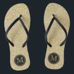 Trendy Gold Glitter Monogram Wedding Favour Jandals<br><div class="desc">Celebrate in style with these trendy wedding flip flops. This design is easy to personalise with your own wording and your guests will be thrilled when they receive these fabulous party favours.</div>