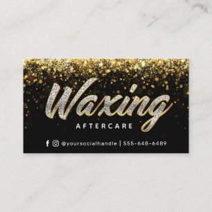 Trendy Gold Glitter Waxing Aftercare Card