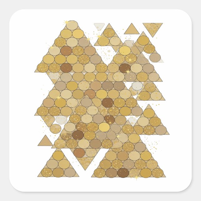Trendy Gold GOLDEN TREES Square Sticker (Front)