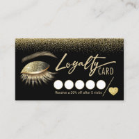 Trendy Gold Lashes Makeup Artist Salon Loyalty