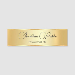 Trendy Gold Look Custom Typography Template Name Tag